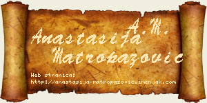 Anastasija Matropazović vizit kartica